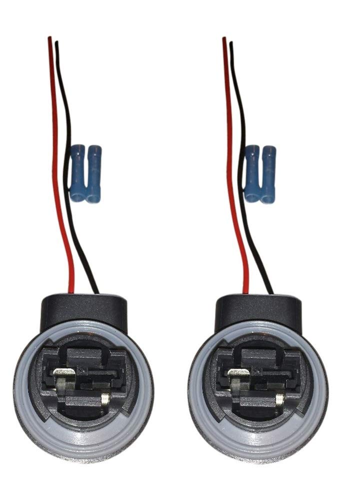 Muzzys -Set of Two- 3156/4156 Wire Harness Pigtail Socket for LED and Standard Bulbs Turn Signal, Brake Light, DRL, Daytime Running Lights, Backup, Reverse Lights